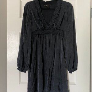 BCBGMaxAzria Black Ruffled Empire Waist Dress